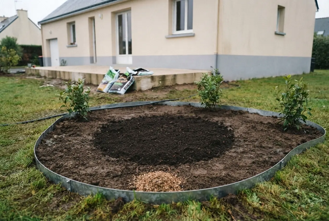 Massif nivelé après dessouchage à Lanester