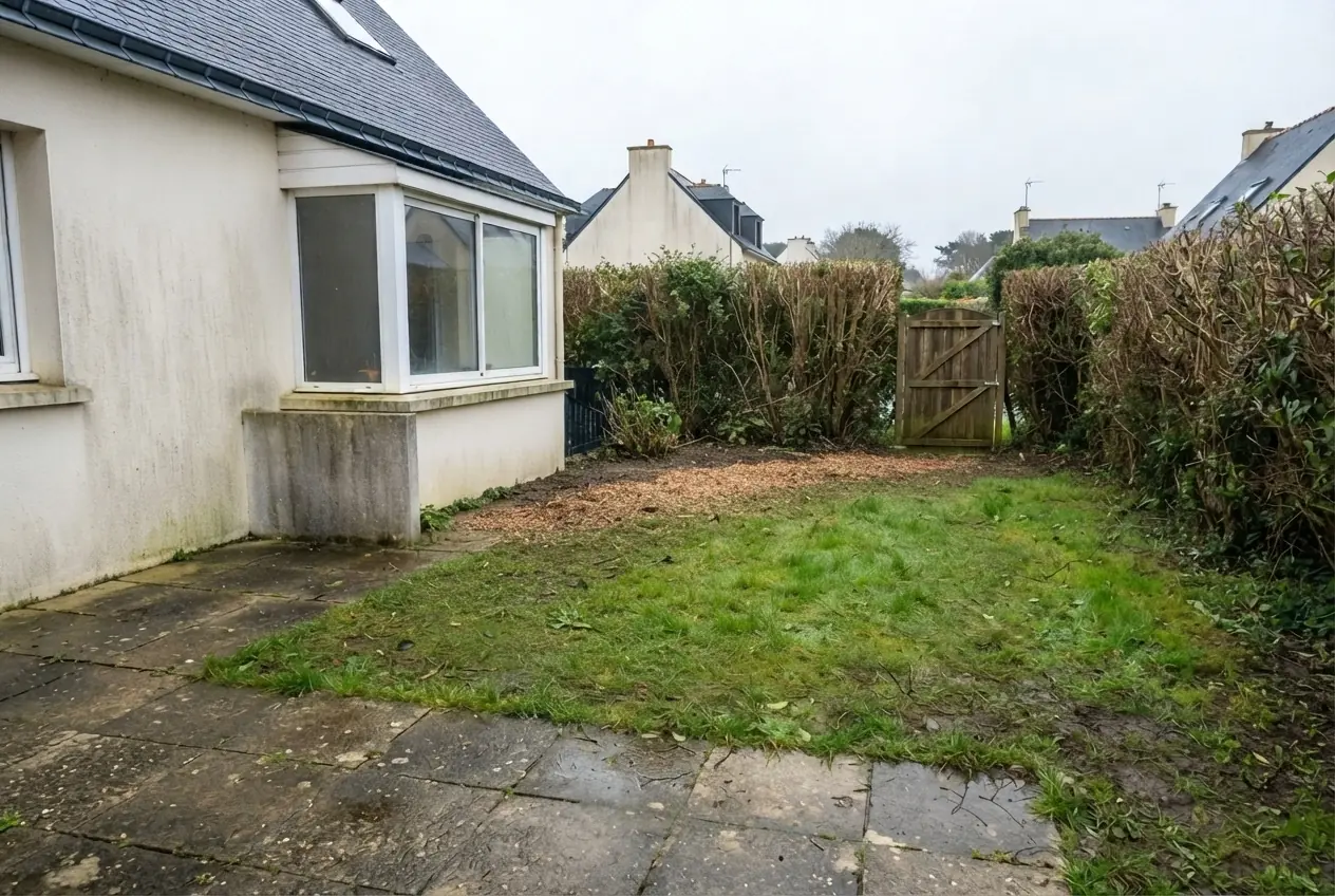 Jardin lorientais propre après ramassage des végétaux
