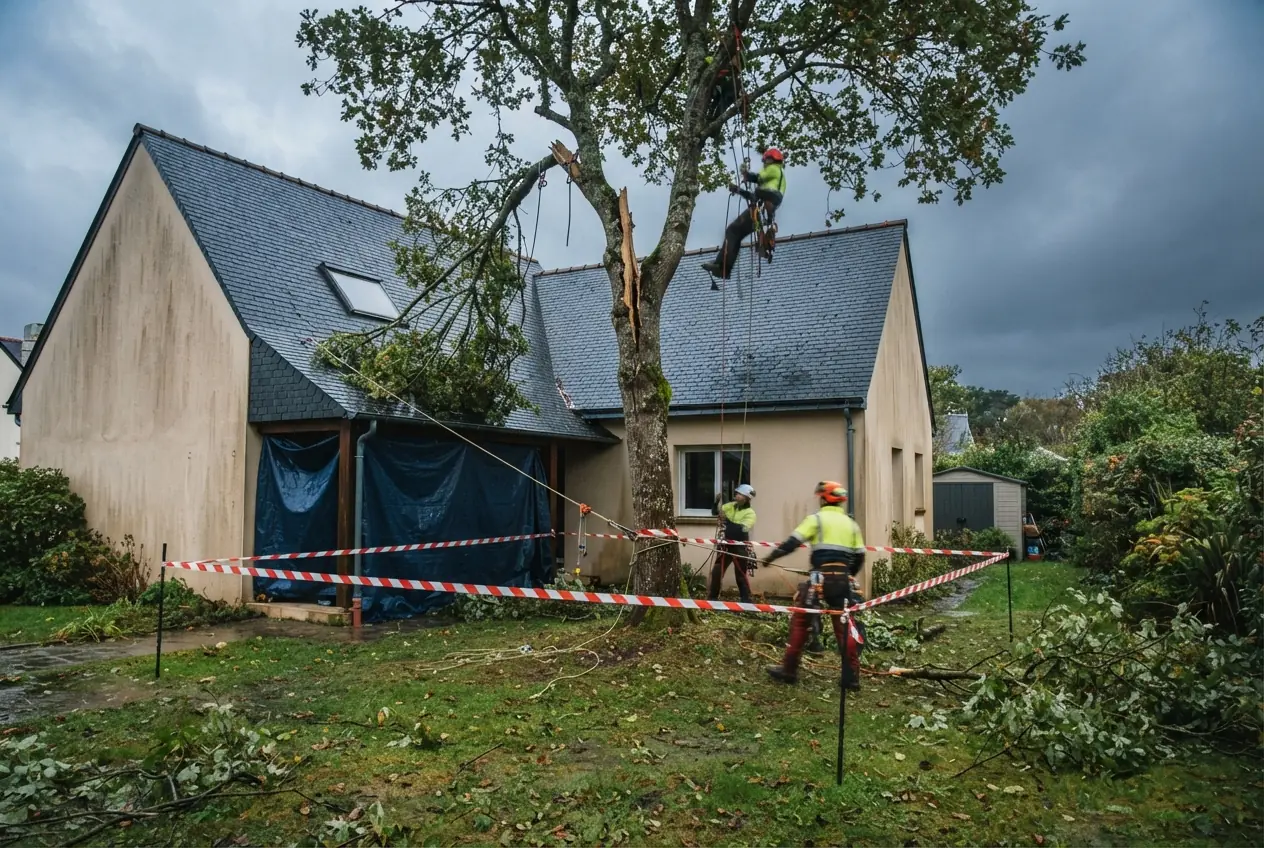 Intervention urgence sur arbre dangereux à Lorient